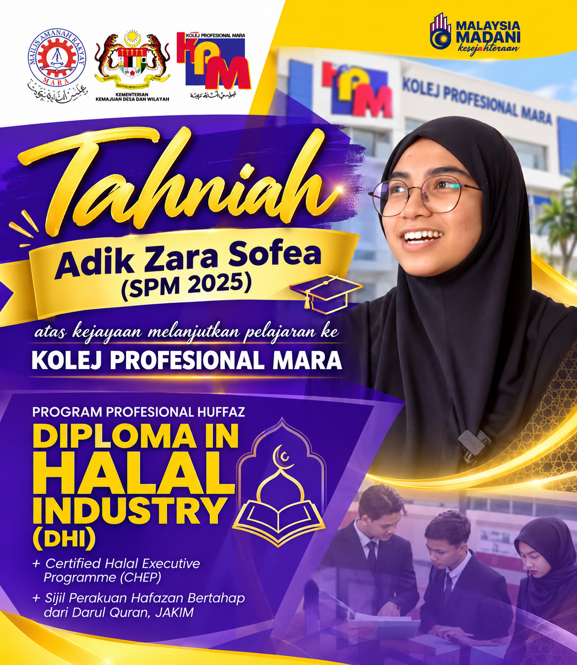 Tahniah Adik Zara Sofea (SPM 2025)